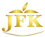 Gold 'JFK' logo on a white background